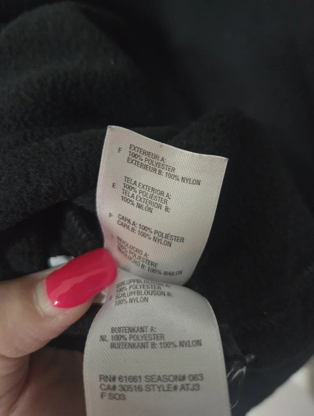The North Face TLA 200 Black Zip Up Fleece Jacket with White Logo Size Medium